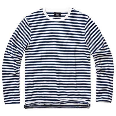 Afbeelding van Brandit Stripe Longsleeve, Heren, Maat: XL, Navy white