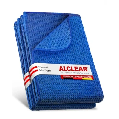 Afbeelding van ALCLEAR Microvezel droogwonder voor autoverzorging, autolak, motorfiets, keuken en thuisgebruik, zachte droge microvezeldoek, 2 stuks, 60 x 40 cm, blauw