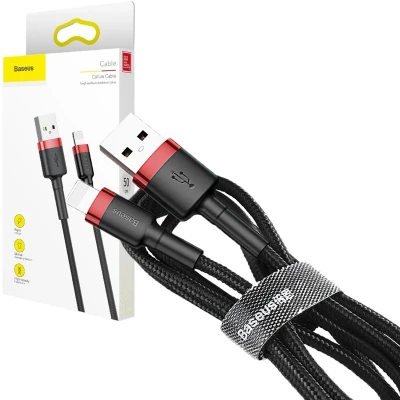 Afbeelding van Baseus USB Naar Lightning Kabel 0.5 Meter 2.4A Zwart/Rood