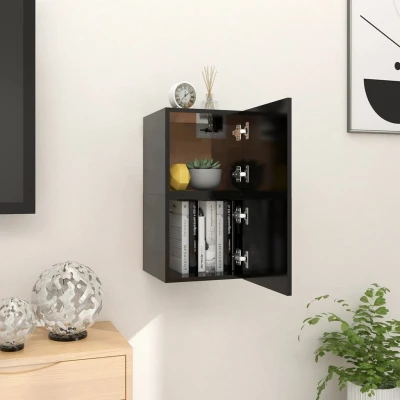 Afbeelding van Tv wandmeubelen 2 st 30,5x30x30 cm zwart