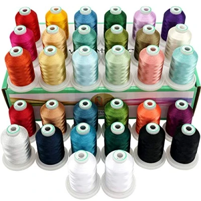 Afbeelding van New brothread 32 Spoelen Polyester Borduurmachine Garen 1000M elke spoel Nieuwe Kleuren Vergelijkbaar met Janome en RA Assortiment 2