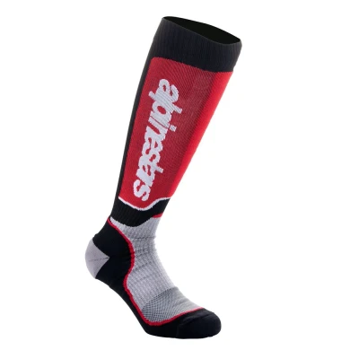 Afbeelding van Alpinestars 2025 MX Plus Crosssokken Zwart / Grijs Rood maat L