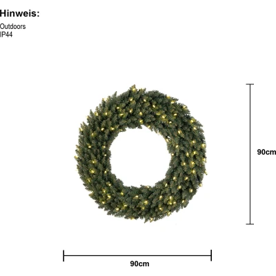 Afbeelding van Verlichte Kerstkrans Calgary 90cm