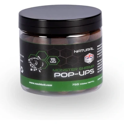 Afbeelding van Nash Monster Shrimp Pop ups Natural 15mm (75g) &#039;24