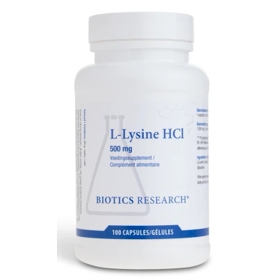 Afbeelding van Biotics L Lysine HCI 500mg Capsules