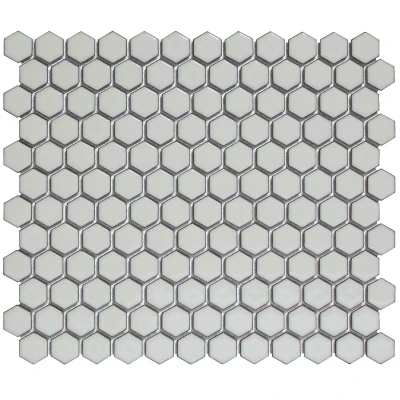 Afbeelding van The Mosaic Factory Barcelona Soft Grey Glossy Hexagon 2,3x2,6 cm