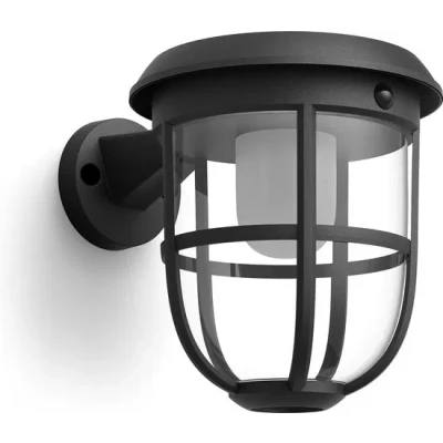 Afbeelding van Philips Radii 8720169267176 Wandlamp op zonne energie met bewegingsmelder 1.3 W Warmwit Zwart