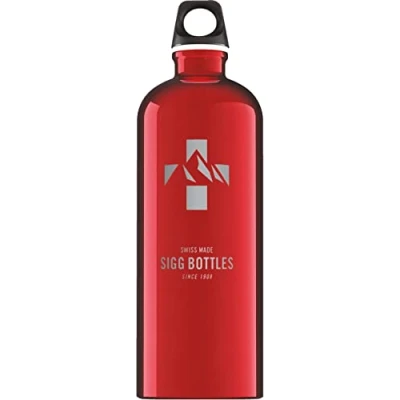 Image de SIGG Traveller Bouteille réutilisable Swiss Red (1 L), hermétique sans substances nocives, en aluminium ultra légère, bouchon à vis