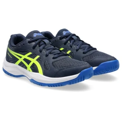 Afbeelding van Asics Upcourt 6 Unisex Handbalschoenen voor kinderen, Maat: 34.5, Midnight/safety yellow Textiel/ synthetisch