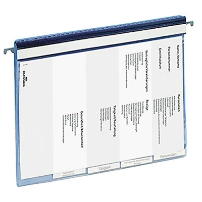 Afbeelding van Personeelsmap Durable 5 vakken + hangrail blauw