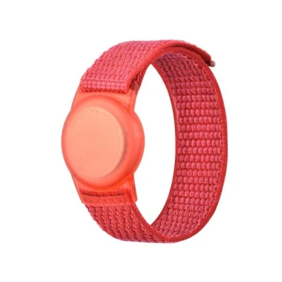 Afbeelding van AirTag Nylon loop bandje M/L Rood Horlogebandje