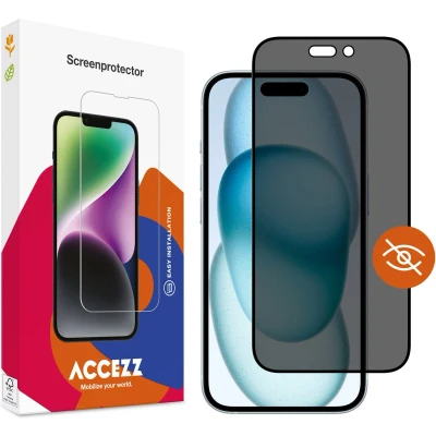 Afbeelding van Accezz Screenprotector Geschikt voor iPhone 15 Plus Gehard glas Privacy