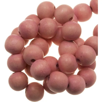 Afbeelding van Houten Kralen Vintage Look (10 mm) Light Pink (86 stuks)