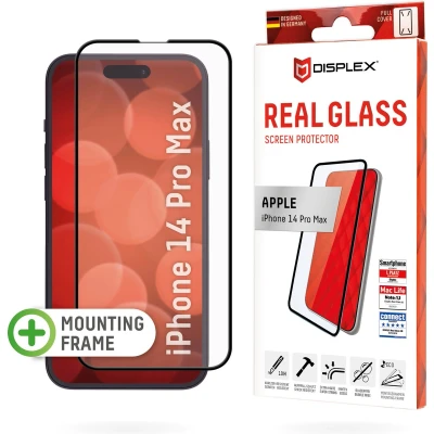 Afbeelding van Displex Real Glass, Full Cover Panzerglas (1 Stuk, Apple iPhone 14 Pro Max), Smartphone beschermfolie, Transparant