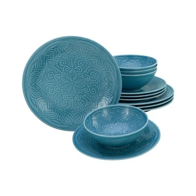 Afbeelding van CreaTable, 21629 Serie Orient Mandala, set van 12 porseleinen borden, vaatwasser en magnetronbestendig, gemaakt in Europa