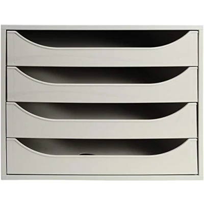 Afbeelding van Exacompta 228606D opbergbox Ecobox open Eco (met 4 laden, DIN A4+) 1 stuk, grijs