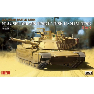 Afbeelding van 1:35 Rye Field Model 5004 U.S. Main Battle Tank M1A2 SEP Abrams TUSK I II M1A1 Plastic Modelbouwpakket
