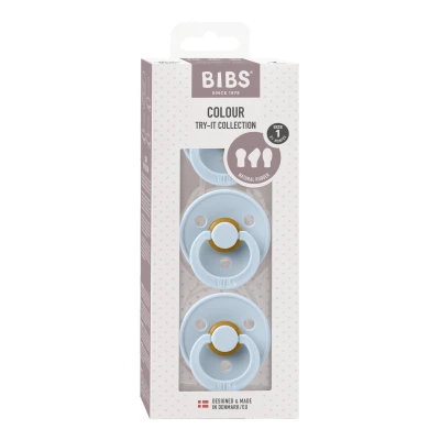Afbeelding van Bibs Fopspeen Try It Collection Maat 1 3 stuks Baby Blue