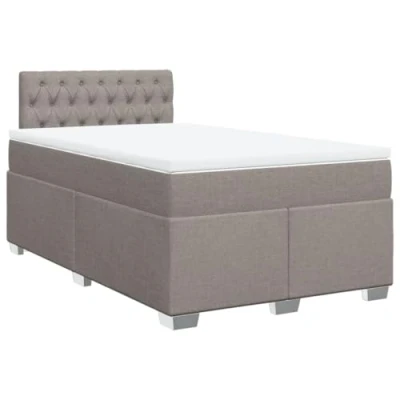 Afbeelding van vidaXL Boxspring met matras stof taupe 120x200 cm