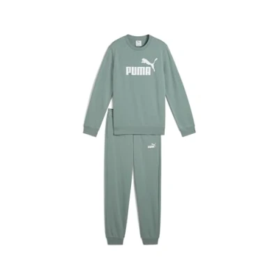 Afbeelding van Essentials No. 1 logo joggingpak met ronde hals voor Heren, Groen, Maat 9 10Y PUMA