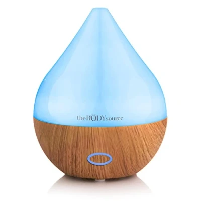 Afbeelding van diffuser voor etherische oliën, ultrasone luchtbevochtiger, stil, 7 leds, aromatherapie, 4 timerinstellingen, automatische uitschakeling, thuis, kantoor, spa, 165 ml