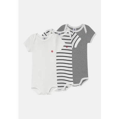Afbeelding van Petit Bateau Set van 3 babyrompertjes met korte mouwen