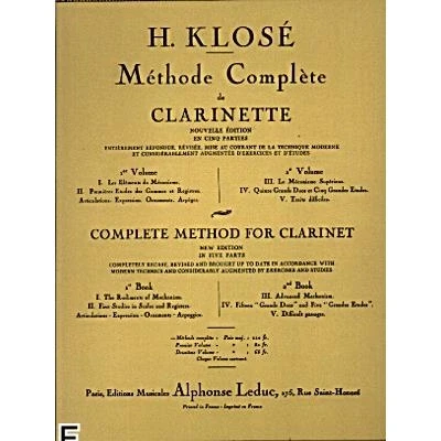 Image de Méthodes et pédagogie LEDUC KLOSE H. METHODE COMPLETE DE Clarinette VOL.2