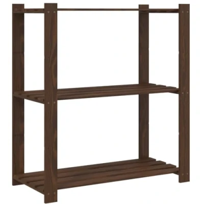Afbeelding van Opbergrek 3 laags 80x38x90 cm massief grenenhout bruin