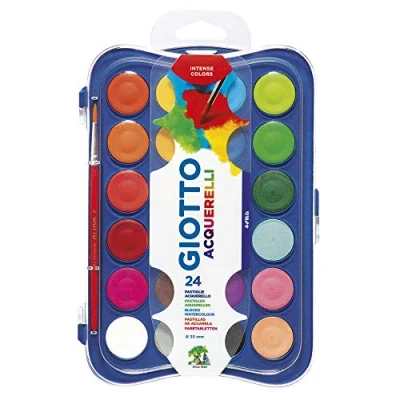 Afbeelding van Gouache Giotto 30mm doos à 24 kleuren met penseel
