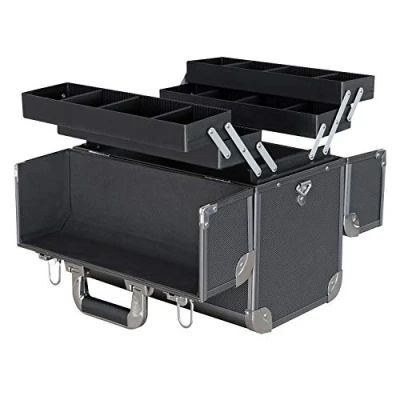 Afbeelding van HMF 14902 02 lege gereedschapskist, aluminium visbox, afzonderlijke scheidingswanden, 36,5 x 35 22 cm