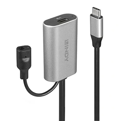 Image de Lindy Active Extension Cable Câble d&#039;extension USB 24 pin C (M) pour prise CC (F) Thunderbolt 3 / 3.0 3.1 Gen 1 5 m actif noir