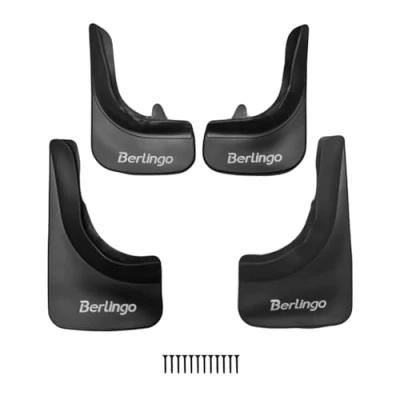 Afbeelding van RE&amp;AR Tuning Compatibel met Citroen Berlingo 1996 spatlappen voor en achter auto, 4 stuks, zwart