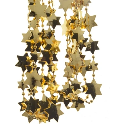 Afbeelding van Kralenketting plastic ster 270cm licht goud KSD