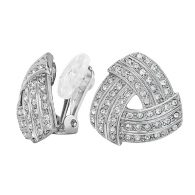 Afbeelding van Traveller Clip Oorbellen Oorclips Dames Zilverkleurig Kristallen Preciosa Crystals Driehoek Geplatineerd 15 x mm 157773