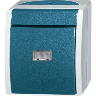 Afbeelding van Busch Jaeger 2621 W 53 206 Ocean (opbouw) Knop spatwaterdicht Blauw, Groen