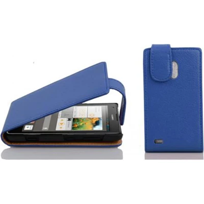 Afbeelding van Cadorabo Hoesje geschikt voor Huawei ASCEND G700 in KONINGSBLAUW Beschermhoes flip design Case Cover van getextureerd imitatieleer