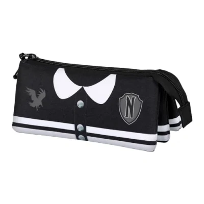 Afbeelding van Wednesday Black Fan Triple Pencil Case 2.0 Varsity