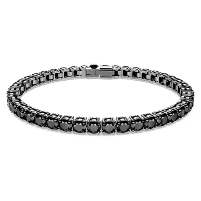Afbeelding van Swarovski Matrix Tennis Round CUT Ruthenium Plated Armband, Dames, Maat: Medium, Black