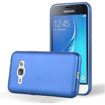 Afbeelding van Cadorabo Hoesje geschikt voor Samsung Galaxy J1 2016 in METAAL BLAUW Beschermhoes gemaakt van flexibel TPU silicone Case Cover