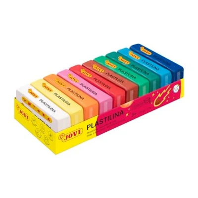 Image de Jovi PLASTILINA, Pâte à modeler végétale, 10 x 50 grammes, Assortiment multicolore vibrantes et grande plasticité, Sans gluten, Idéale pour les enfants partir de 2 ans (70/10S)