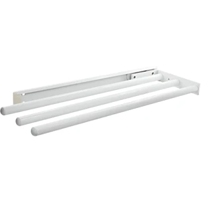 Afbeelding van Gedotec Handdoekenrek Hostel handdoekverlenging met 3 armen 1 handdoekstang van wit gecoat aluminium inbouwlengte 443 mm handdoekhouder voor kast, zijmontage