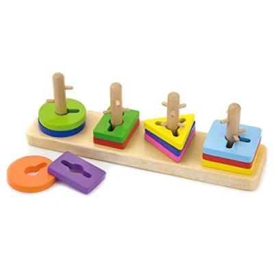 Afbeelding van Viga Toys Vormenspel 10 delig Multicolor