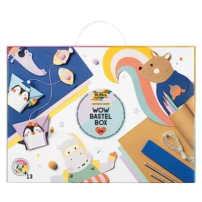 Afbeelding van folia Wow 924 Happy Safari knutselbox 144 delig met papier, knutselkarton, stickers, accessoires en handleiding (mogelijk niet beschikbaar in het Nederlands)