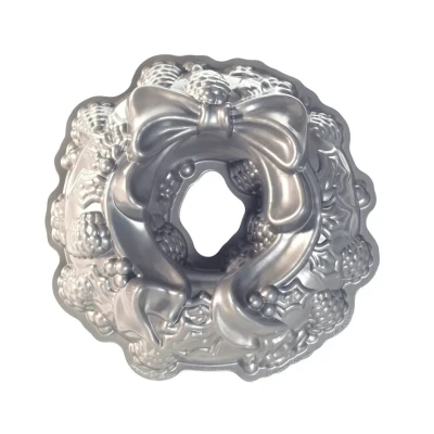 Afbeelding van Nordic Ware Tulband Bakvorm Holiday Wreath Zilver ø 29 cm / 2.1 Liter