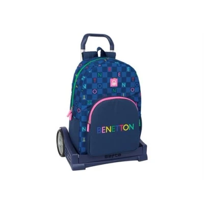 Image de Benetton Cartable scolaire acier peint, polypropylène, rubber coated wheels &quot;Damero&quot;