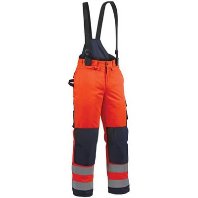 Image de Pantalon hiver haute visibilité orange fluo/marine, guêtre pare neige