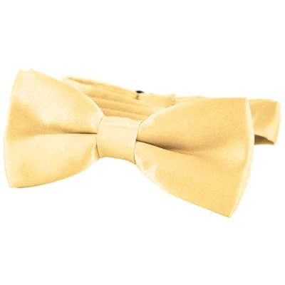Afbeelding van DonDon Vlinderdas met haak voor kinderen, jongens, gebonden, verstelbaar, 9 x 4,5 cm, glanzend, zijdeeffect, Goud