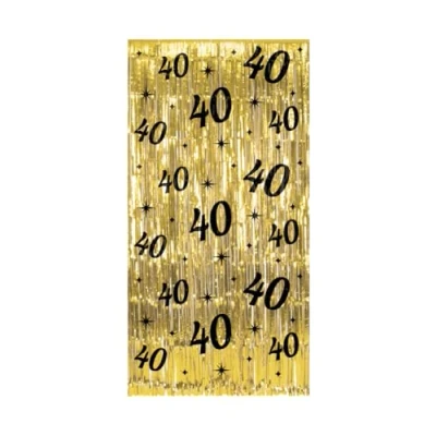 Afbeelding van Deurgordijn 40 Jaar Goud Zwart Classy 100x200cm per stuk
