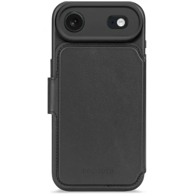 Afbeelding van DECODED 2 in 1 Leren Detachable Wallet Hoesje Geschikt voor iPhone 17 Air Magnetisch Afneembaar met Pasjeshouder Premium ECCO Leer MagSafe Zwart