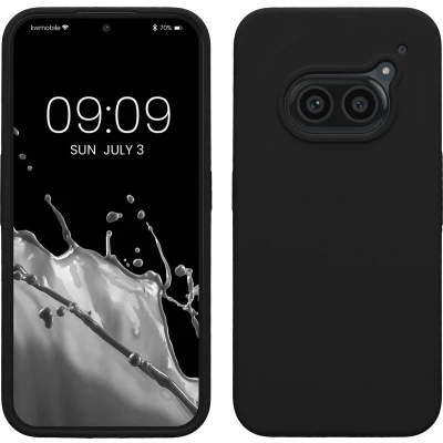 Afbeelding van kwmobile telefoonhoesje geschikt voor Nothing Phone (2a) Hoesje met siliconen coating Smartphone case in zwart
